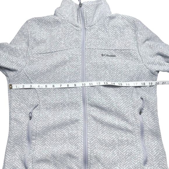 Columbia | Women | Gray Herringbone Fleece Lightweight Zip Up Jacket | Large - Picture 5 of 10